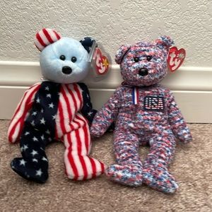 SPANGLE AND USA BEANIE BABIES